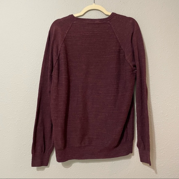 J Crew Maroon Cotton Long Sleeve Crew Neck Sweater M - Picture 7 of 8
